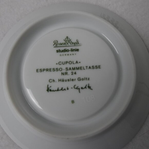 Rosenthal Studio-Line Cupola Espresso Cup Saucer Espresso Sammeltasse 24 Signed - Picture 6 of 10